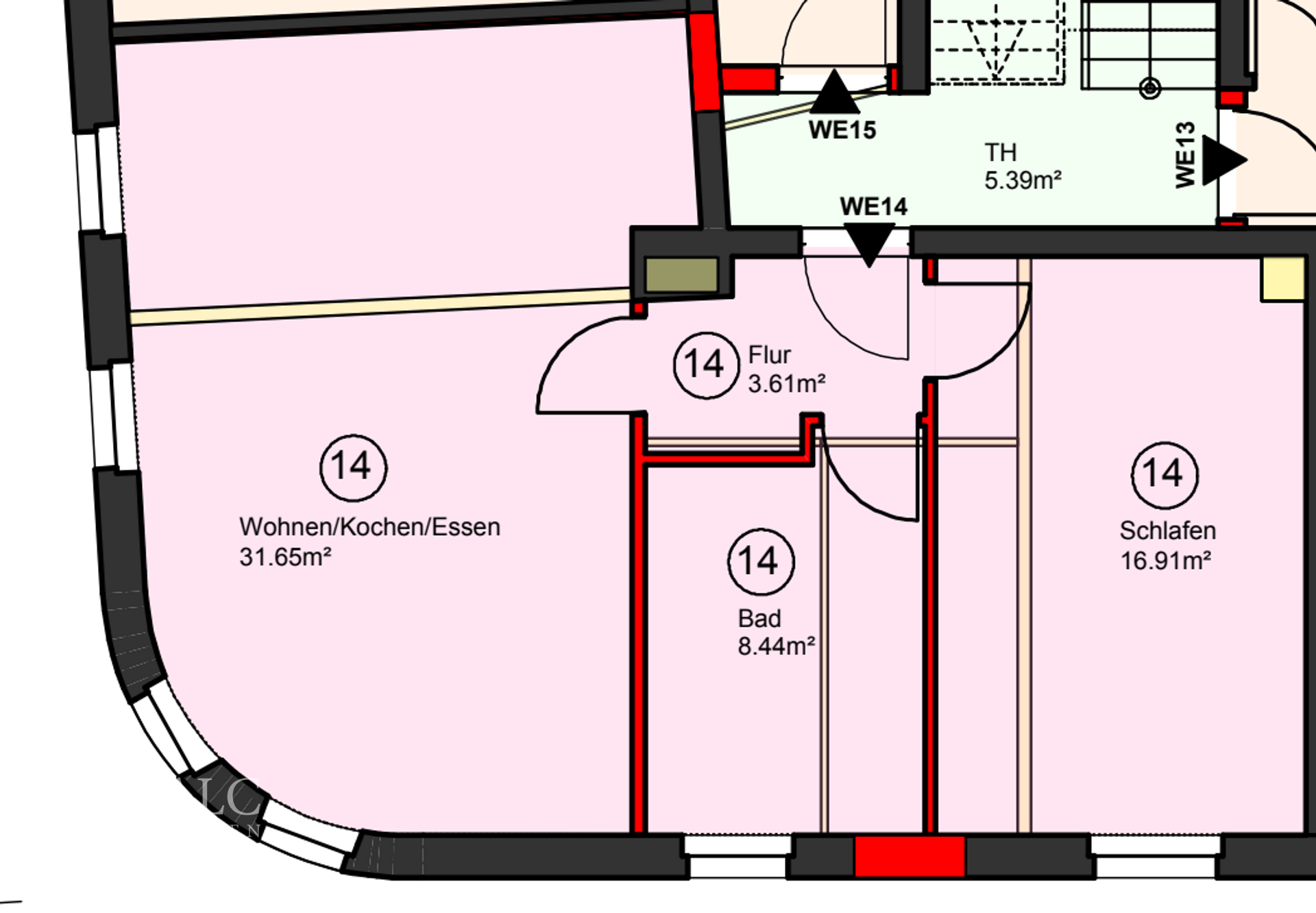 Grundriss Whg 14
